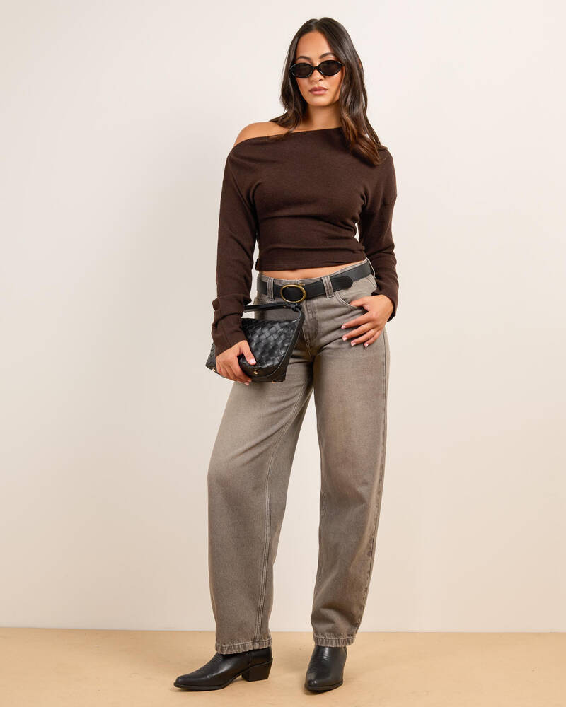 Mooloola Michelle Off Shoulder Knit Top for Womens