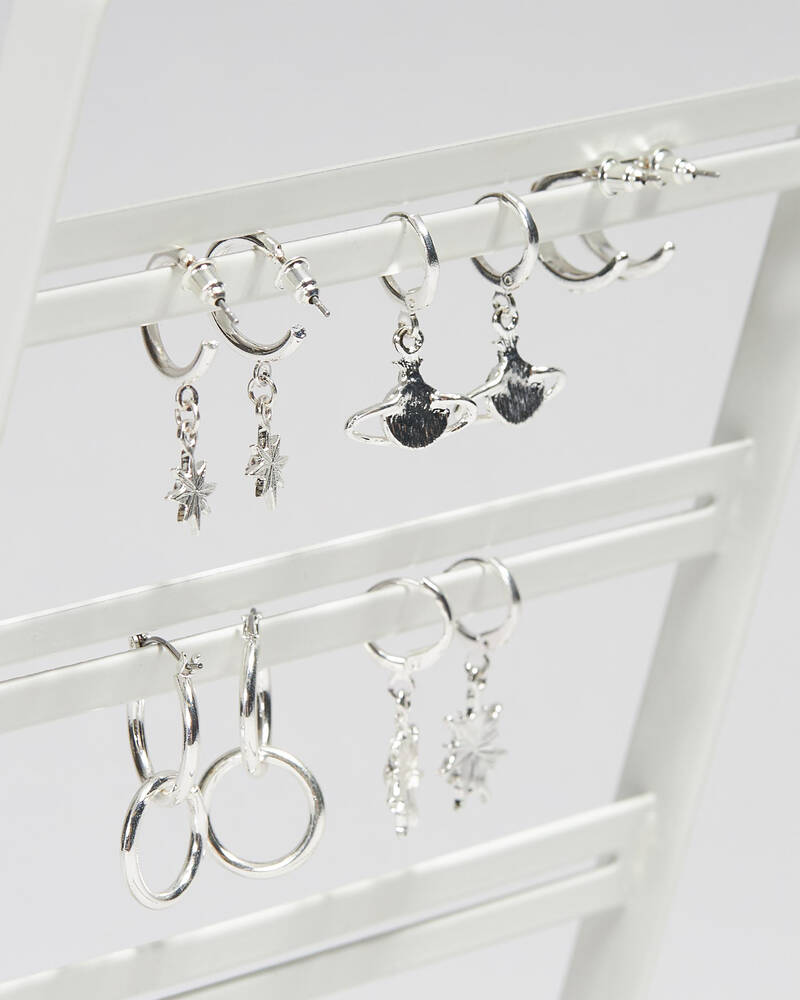Karyn In LA Saturn Hoop Earring Pack for Womens