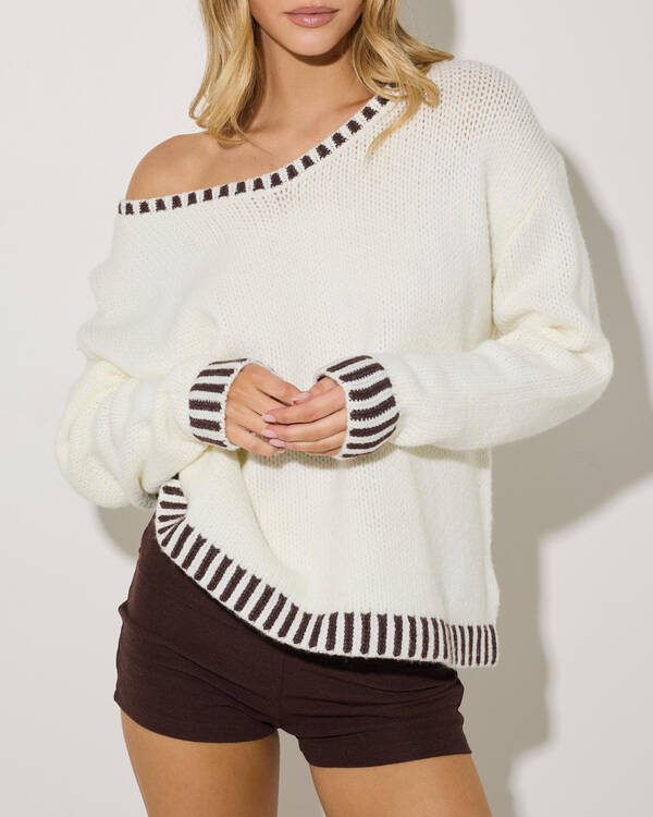 Mooloola Tidal Off Shoulder Knit Jumper for Womens