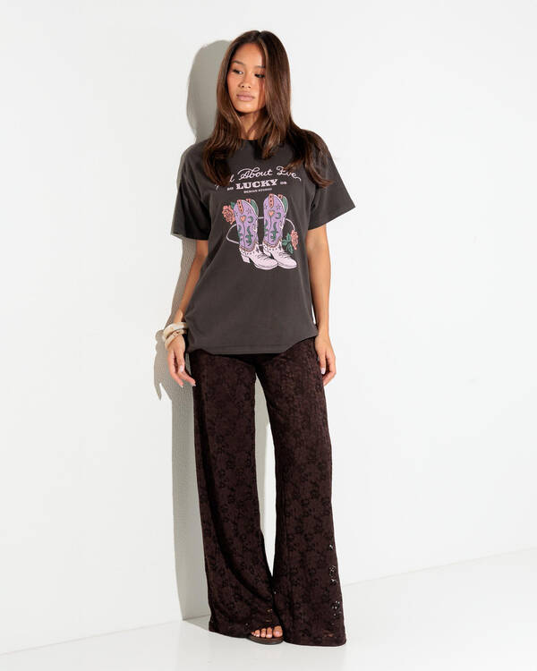All About Eve Lucky Boots Relaxed Tee for Womens