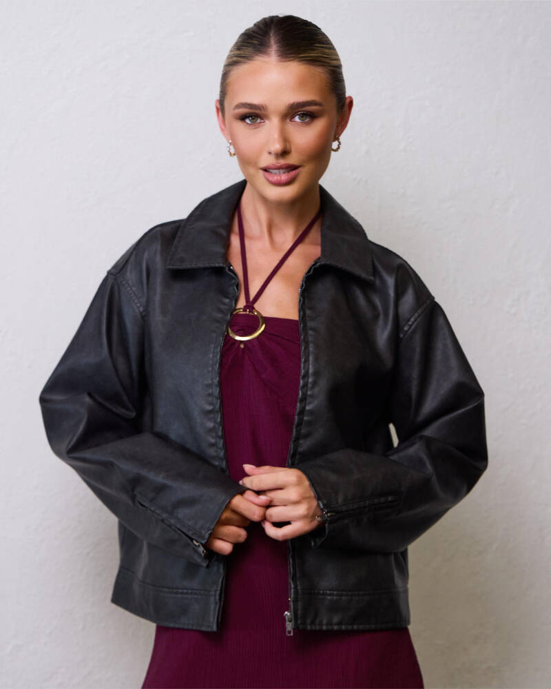 Ava And Ever Bowie Faux Leather Jacket for Womens