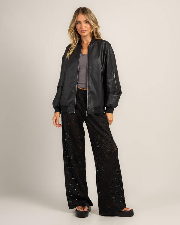 Ava And Ever Ace Faux Leather Bomber Jacket for Womens
