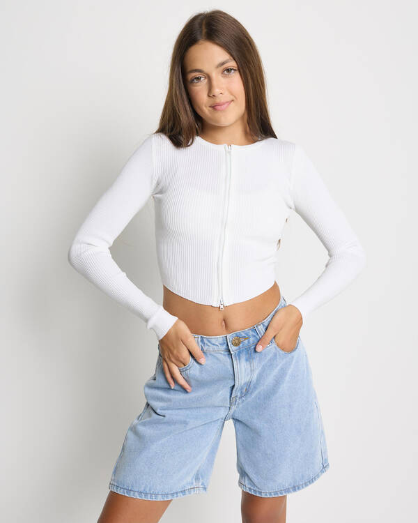 Ava And Ever Girls' Chemistry Double Zip Knit Top for Womens