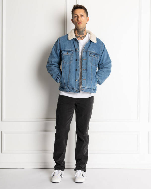 RVCA Denim Sherpa Trucker Jacket for Mens