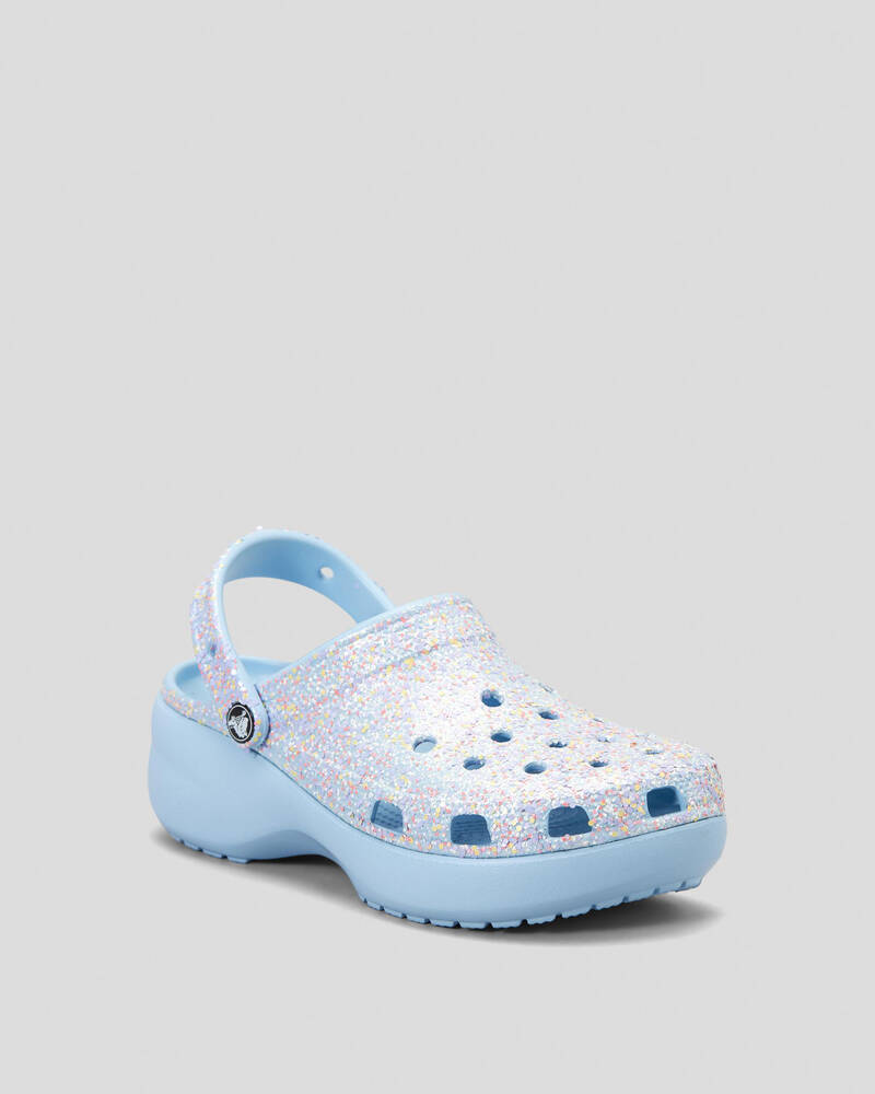 Crocs Classic Platform Glitter Clogs for Unisex