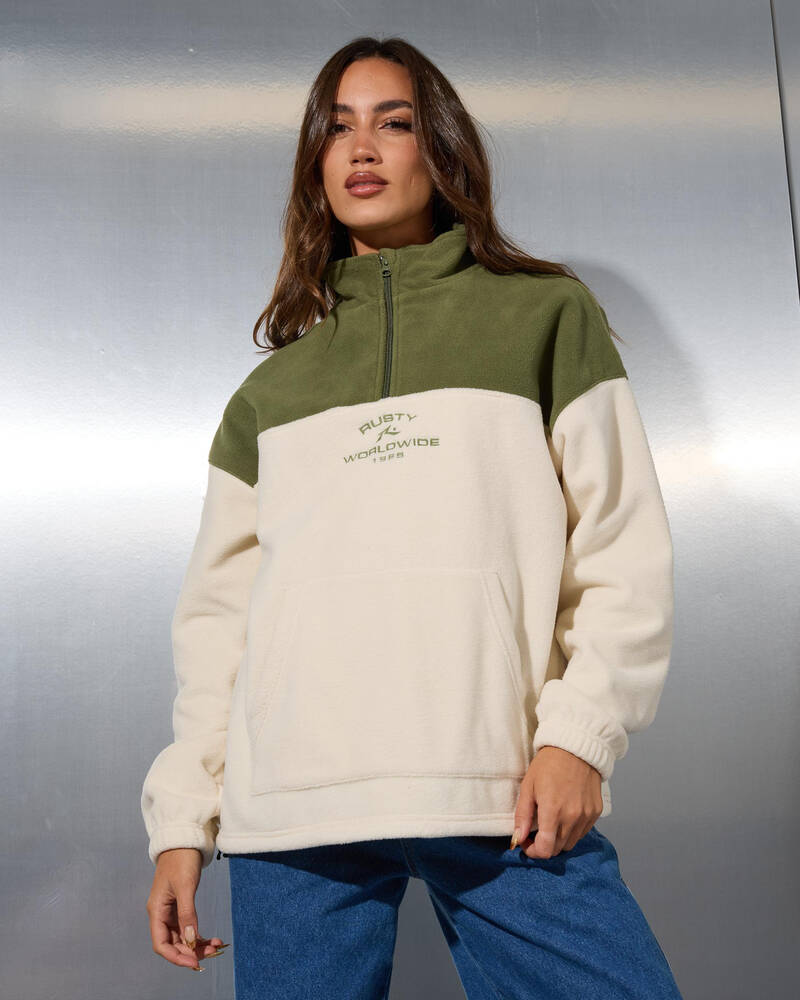 Rusty Central Division Quarter Zip Polar Fleece for Womens
