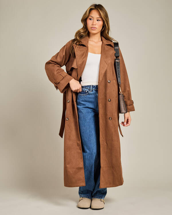 Pink Diamond Frankie Faux Suede Coat for Womens