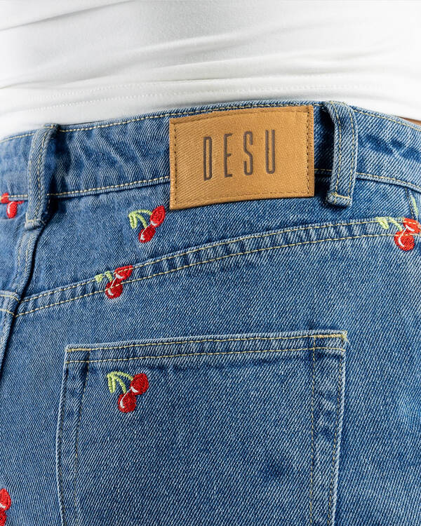DESU Girls' Sunday Cherry Denim Skort for Womens