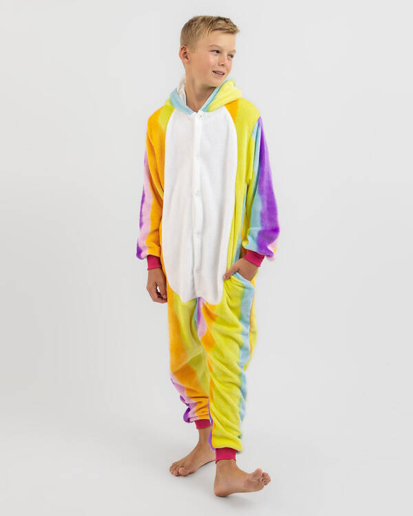 Onesie Boys' Unicorn Rainbow Hooded Onesie for Unisex