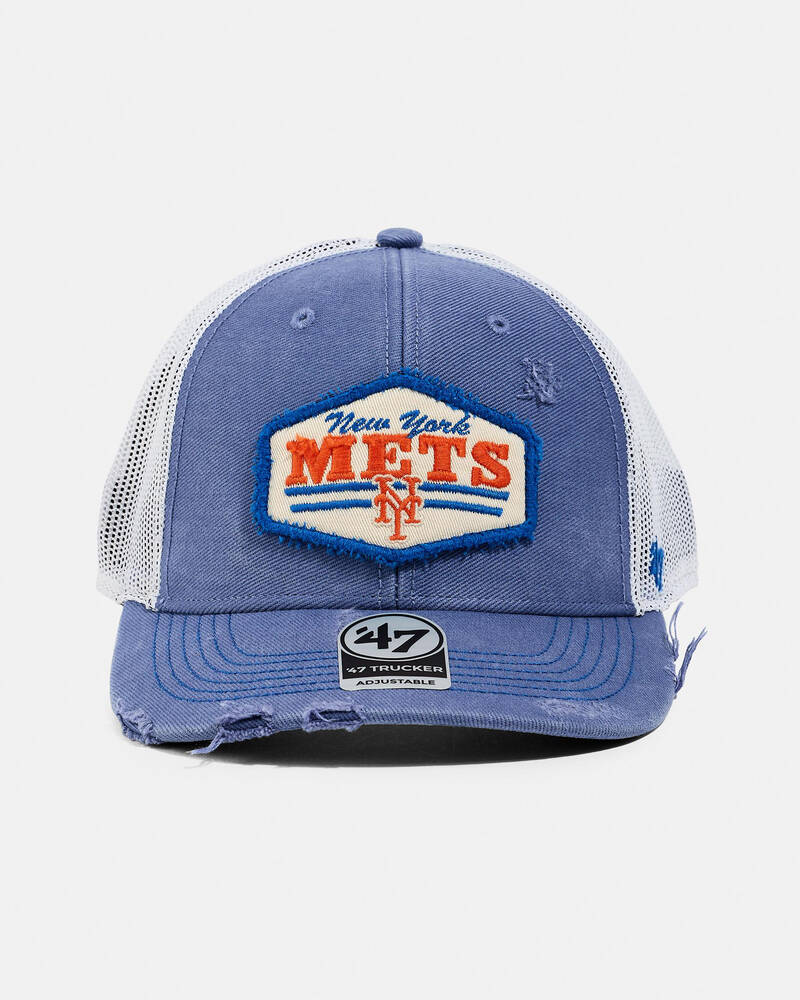 Forty Seven New York Mets Well Worn Hitch Trucker Cap for Mens