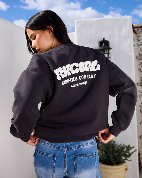 Rip Curl Surf Puff Heritage Crewneck Sweatshirt for Womens