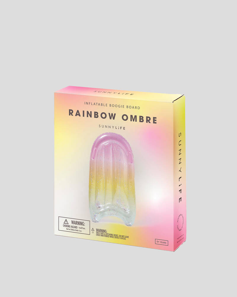 Sunnylife Rainbow Ombre Inflatable Boogie Board for Womens