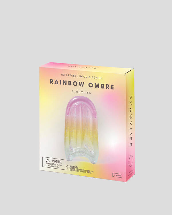 Sunnylife Rainbow Ombre Inflatable Boogie Board for Womens