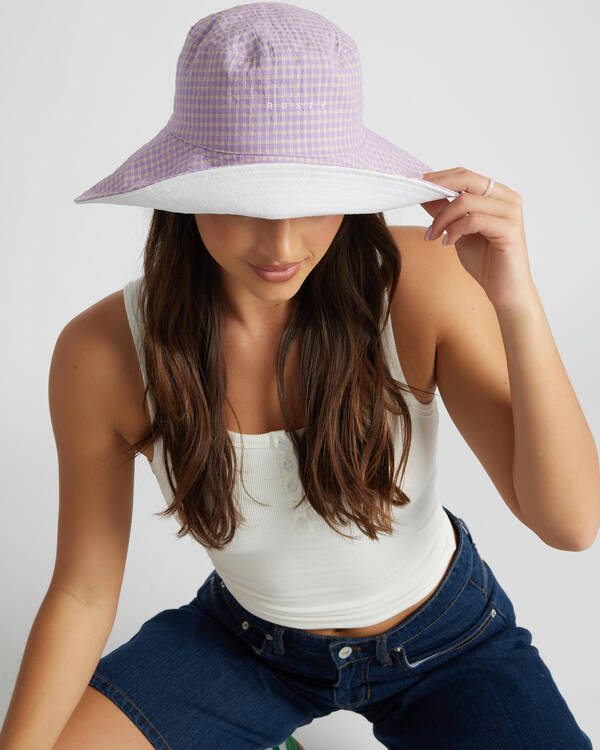 Rusty Checked Out Reversible Bucket Hat for Womens