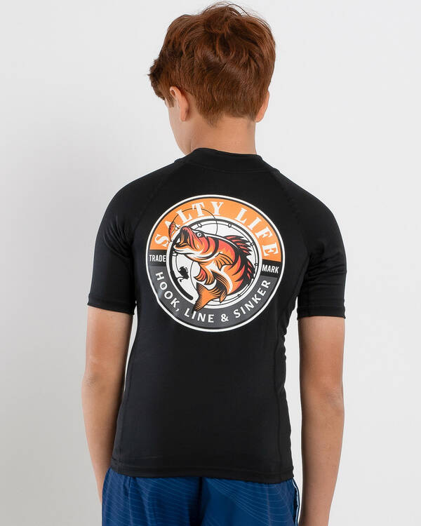 Salty Life Boy's Sinker Short Sleeve Rash Vest for Mens