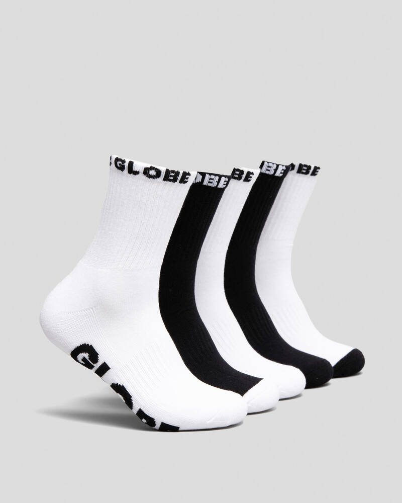 Globe Quarter Crew 5 Pack Socks for Mens