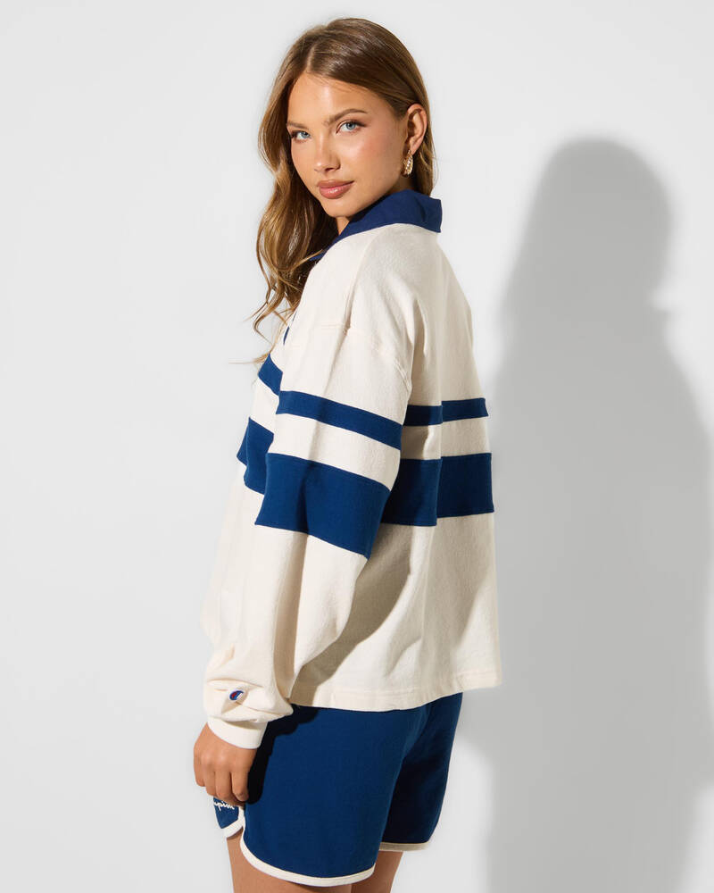 Champion Rugby Long Sleeve Polo T-Shirt for Womens