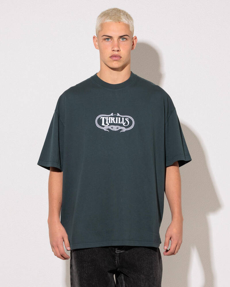 Thrills Double Time Oversize Box Tee for Mens