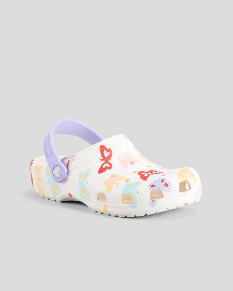 Crocs Kids' Classic Butterfly Graphic Clogs for Unisex