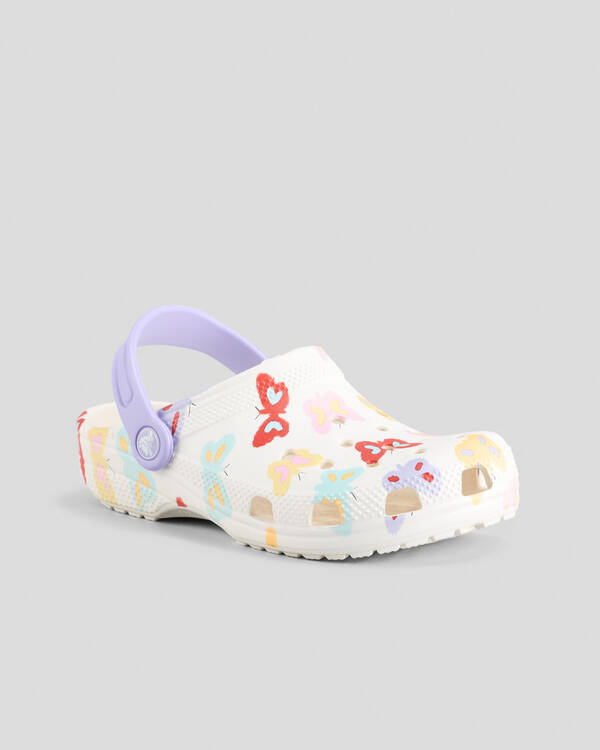 Crocs Kids' Classic Butterfly Graphic Clogs for Unisex