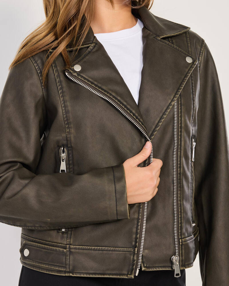 Ava And Ever Rebel Faux Leather Jacket for Womens