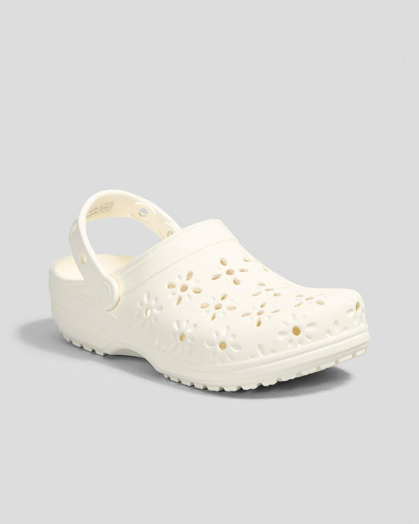 Crocs Classic Floral Cut Out Clogs for Womens