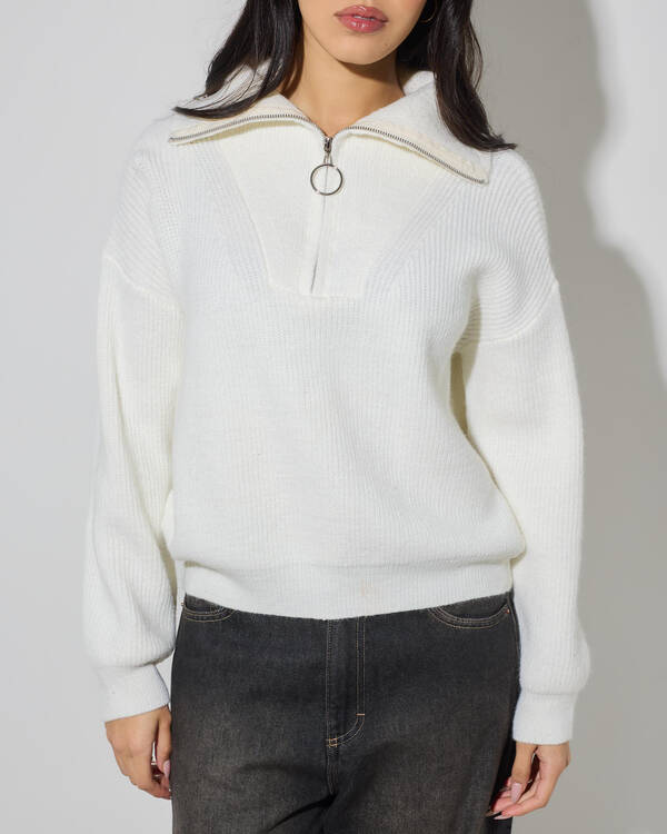 Mooloola Quarter Zip Knit Jumper for Womens