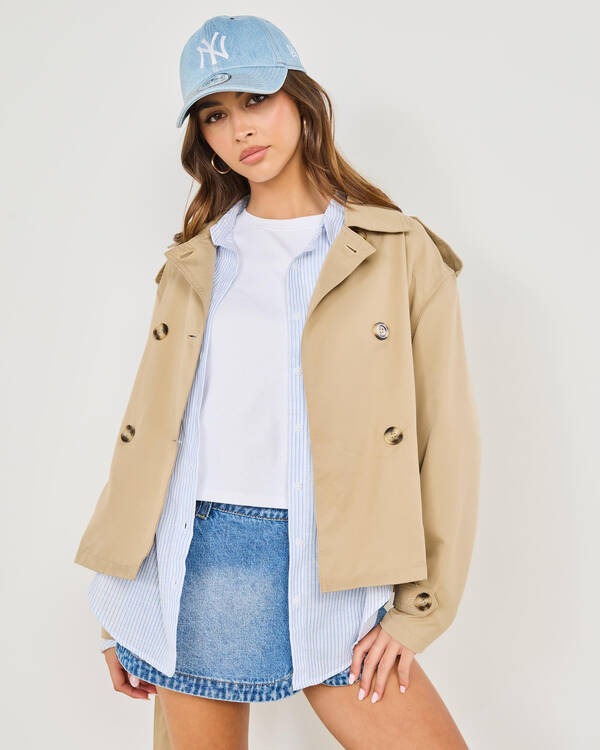 Ava And Ever Gadget Cropped Trench Coat for Womens