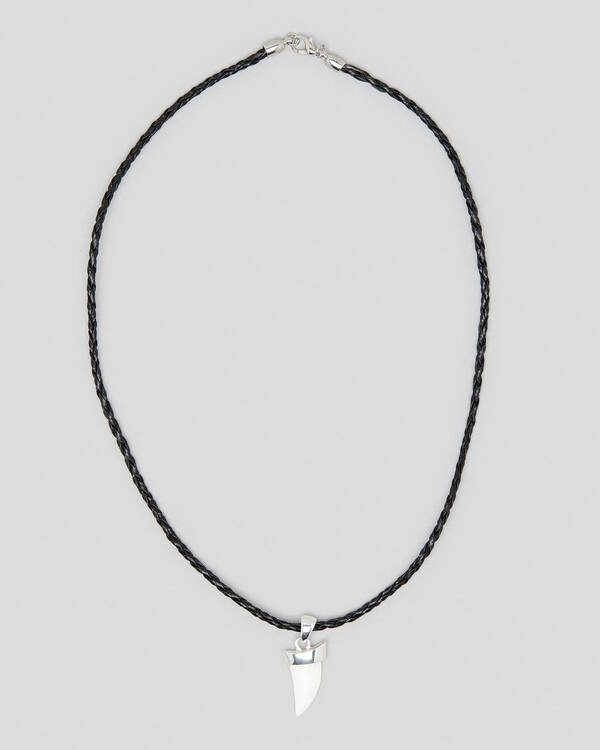 Classics 77 Capped Bone Tusk Plaited Leather Necklace for Mens