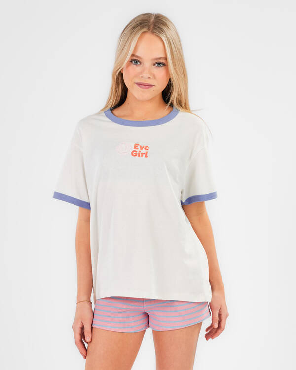 Eve Girl Girls' Vacay Ringer T-Shirts for Womens