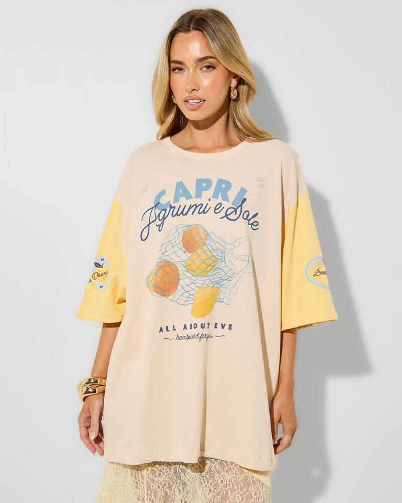 All About Eve Club Capri Oversized T-Shirt for Womens