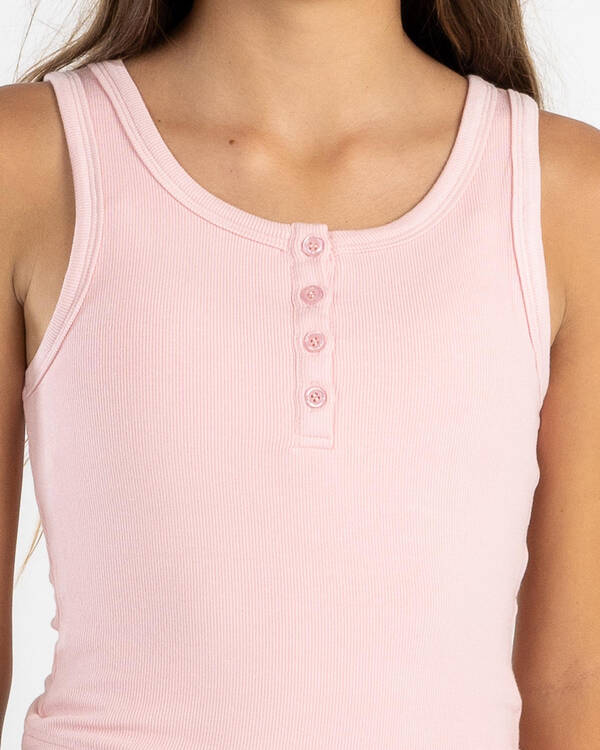Ava And Ever Girls' Basic Fine Rib Henley Tank Top for Womens