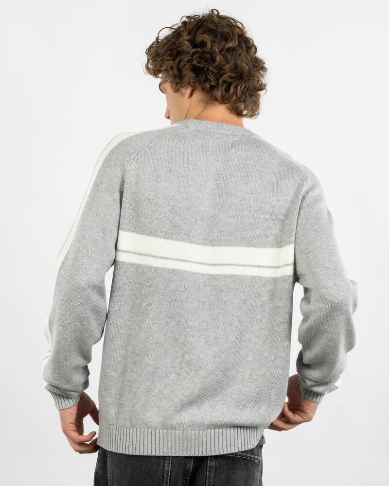 Rusty White Lines 2.0 Knitted Crew Jumper for Mens