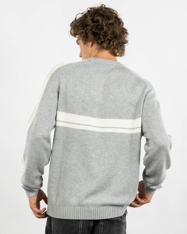 Rusty White Lines 2.0 Knitted Crew Jumper for Mens