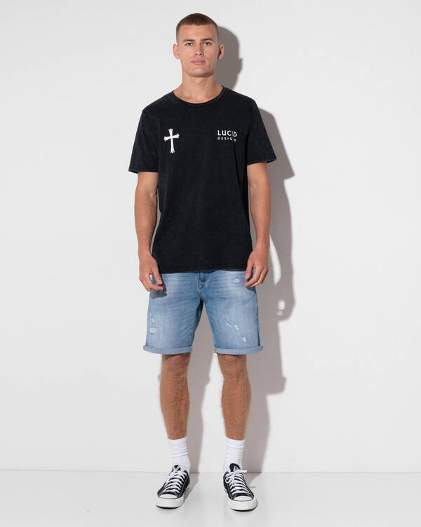Lucid Copenhagen Denim Walk Shorts for Mens