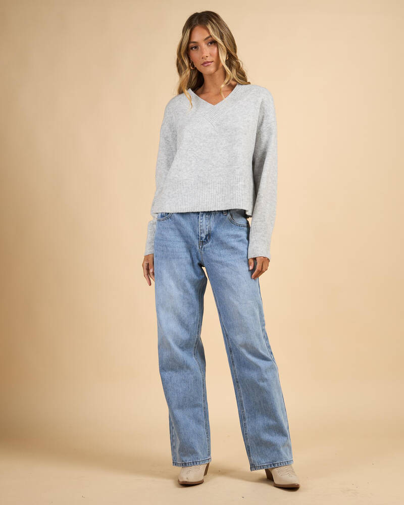 Mooloola Revival V Neck Knit Jumper for Womens