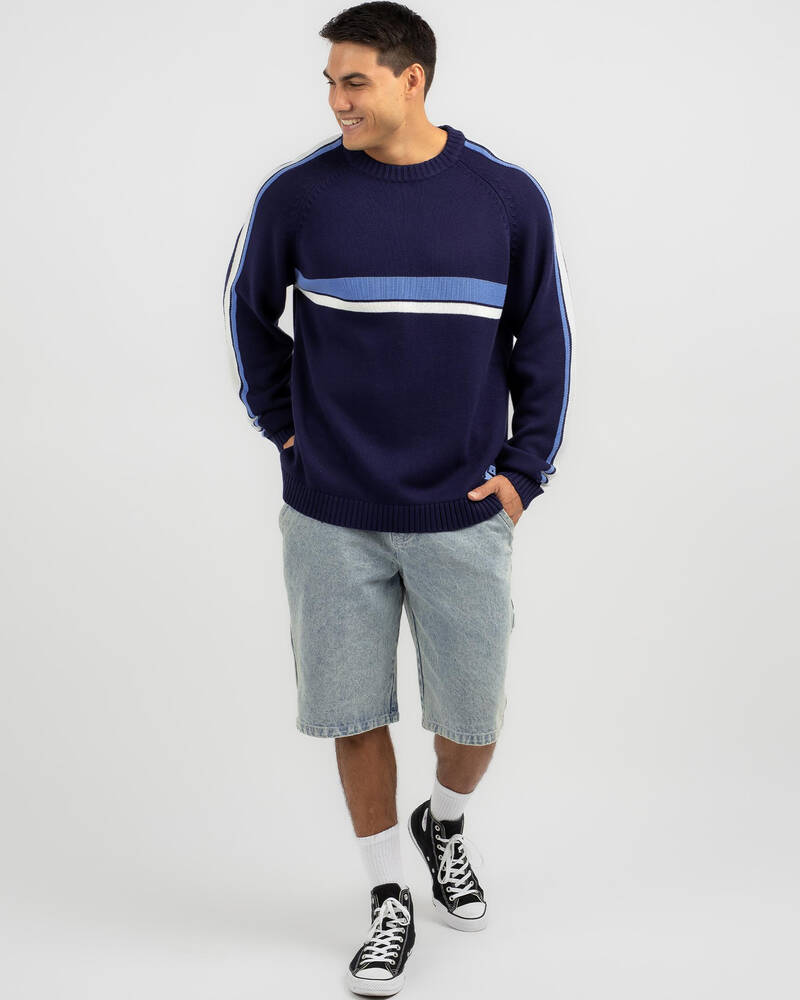 Rusty White Lines Knit Sweatshirt for Mens