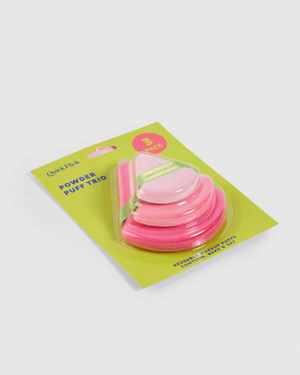 Quick Faced Powder Puff Trio for Womens