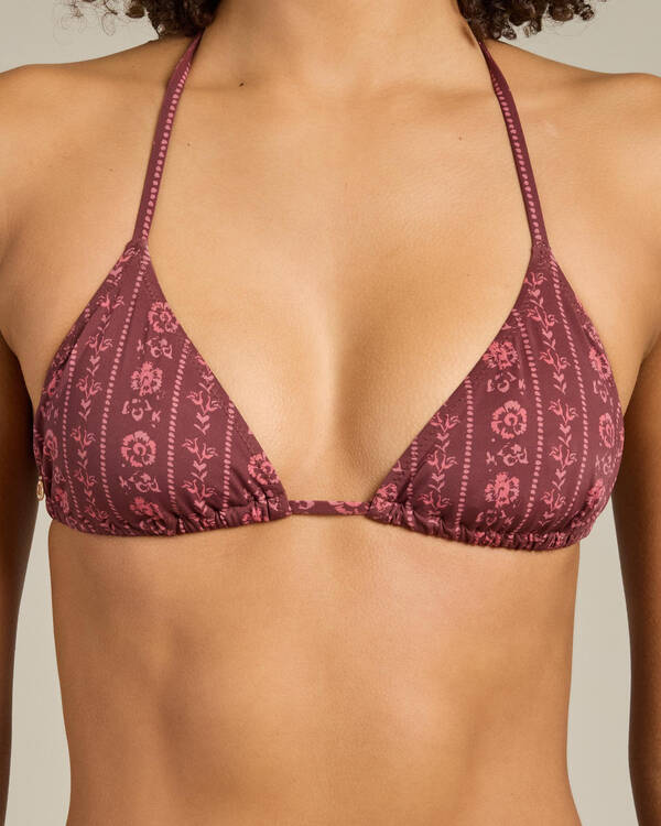 Rhythm Vintage Floral Slide Tri Bikini Top for Womens