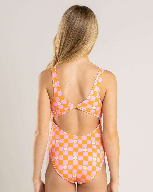 Roxy Girls' Flower Check One Piece Swimsuit for Womens