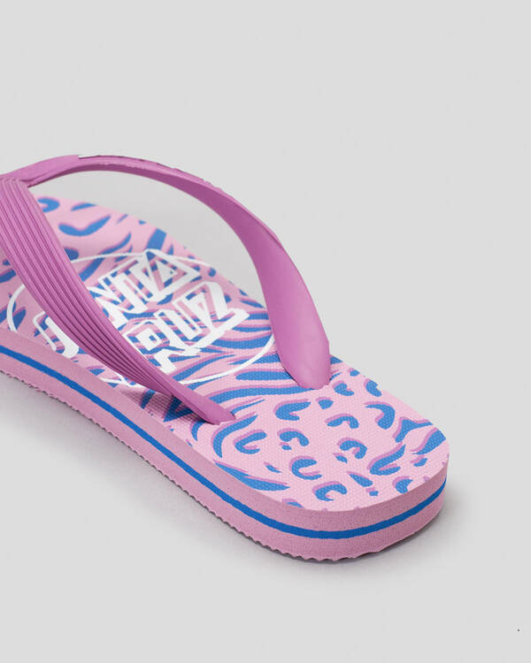 Santa Cruz Girls' Opus Dot Zebra Thongs for Womens