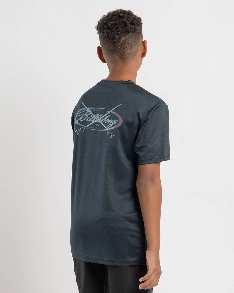 Billabong Boys' Cross Boards Short Sleeve Rash Vest for Mens