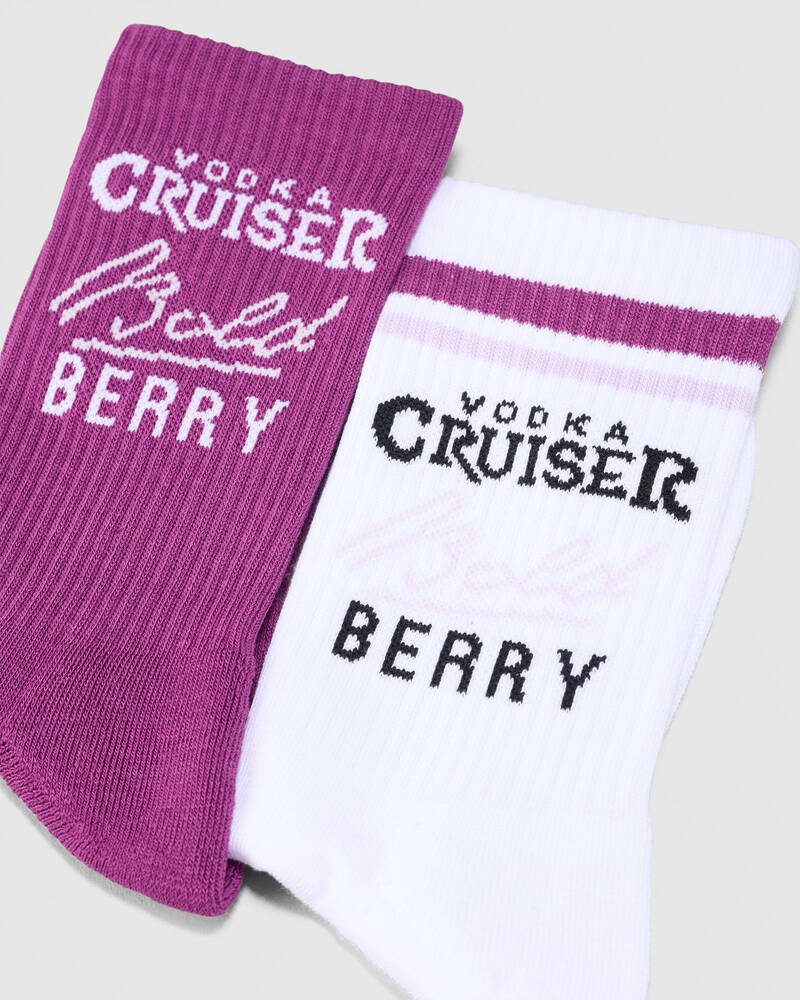 FOOT-IES Vodka Cruiser Bold Berry Sneaker Sock 2 Pack for Mens