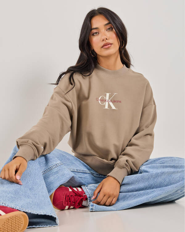 Calvin Klein Monologo Crewneck Sweatshirt for Womens