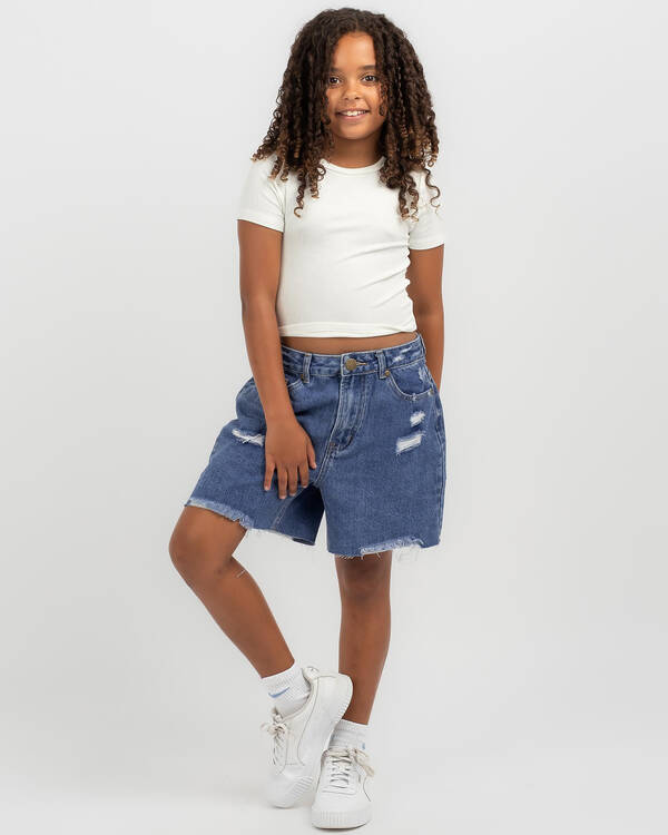DESU Girls' Maeve Boyfriend Denim Shorts for Womens
