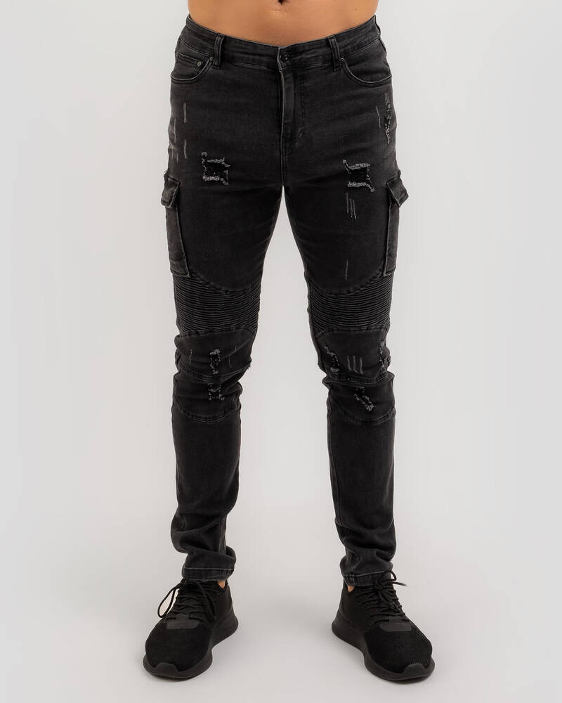 Lucid Blackout Cargo Jeans for Mens