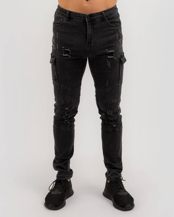Lucid Blackout Cargo Jeans for Mens