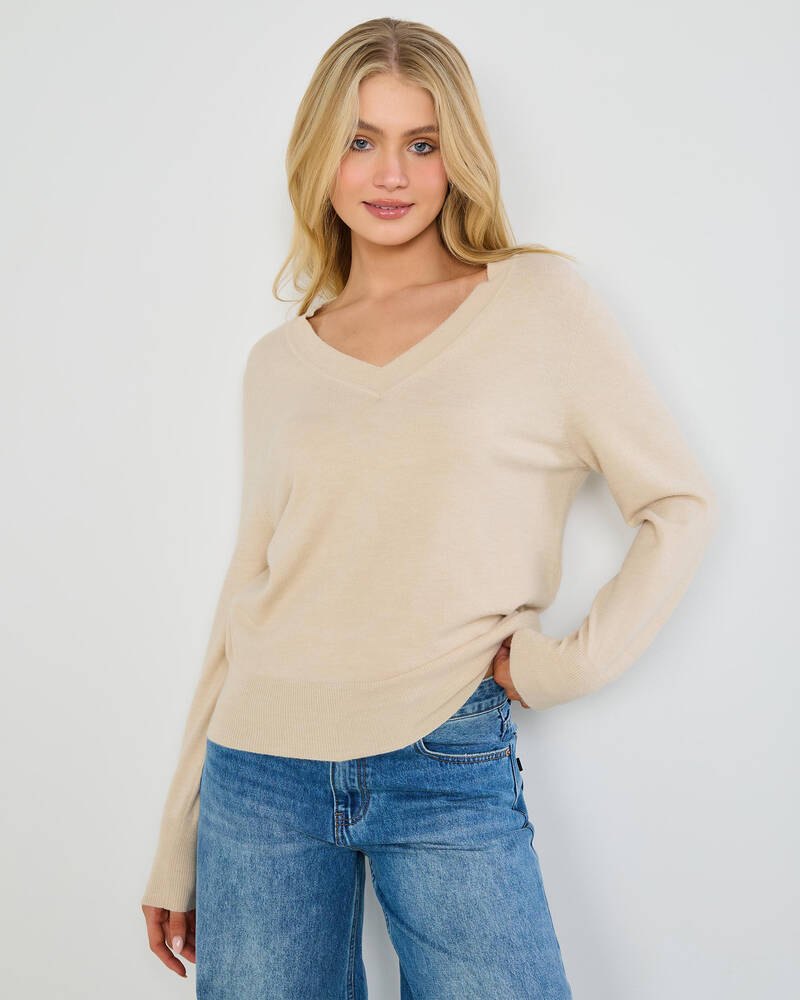 Mooloola Lydia V Neck Knit Jumper for Womens