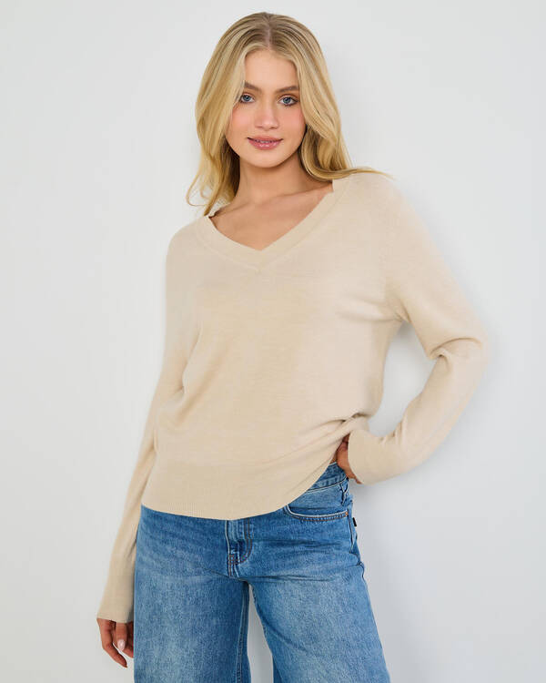 Mooloola Lydia V Neck Knit Jumper for Womens