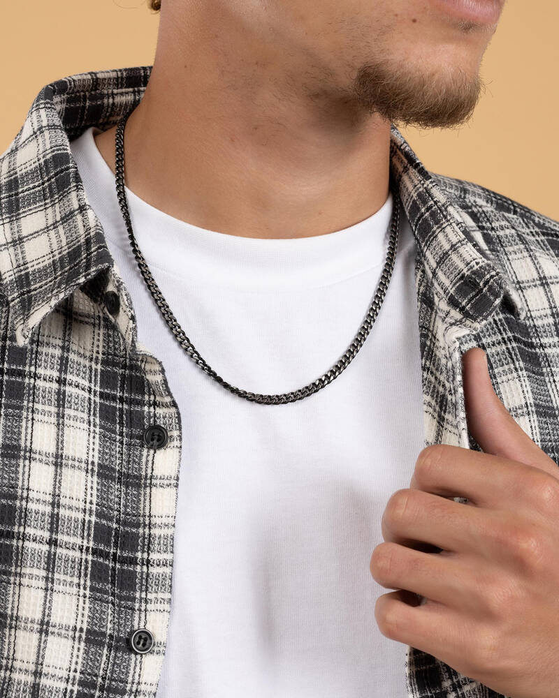 REPUBLIK Small Gun Metal Chain Necklace for Mens